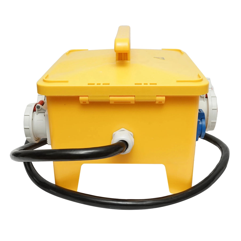 Pannello di gruppo prese portatili per organizzazione cantiere 2x415V/16A, 4x230V/16A, 1x415V/32A, 1x415V/63A, 370x340x330mm IP44/IP67 SUNTREE