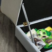 Cuccia Divanetto per Cani con Spazio Portaoggetti e Cuscino 76x45x43 cm Grigio Chiaro