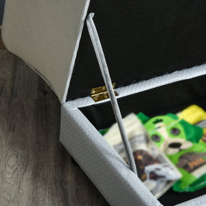 Cuccia Divanetto per Cani con Spazio Portaoggetti e Cuscino 76x45x43 cm Grigio Chiaro