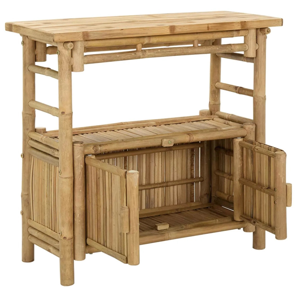 Tavolo consolle con lo scaffale Naturale 80 x 35 x 75 cm Bambù 42028059