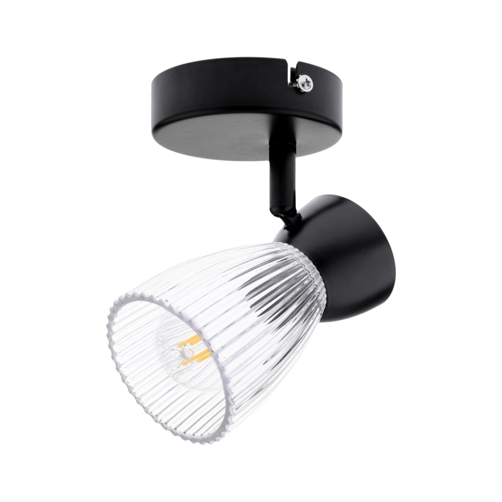 Plafoniera/Applique nera vetro BEST 1xE14 40W Milagro