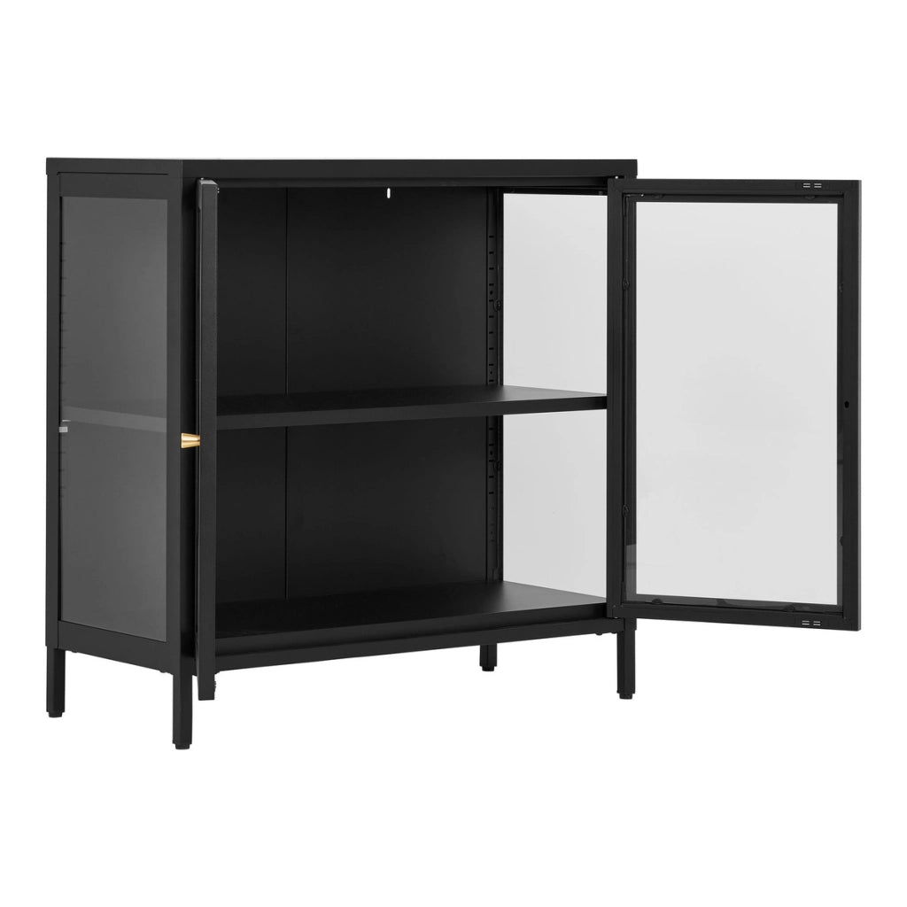 Vetrinetta Dalby, Nero, Metallo, 35x80x80 cm