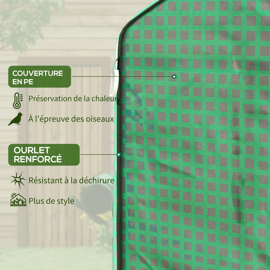 Serra da giardino con finestra e porta ¨C zephmum ¨C Verde 140x73x190 cm