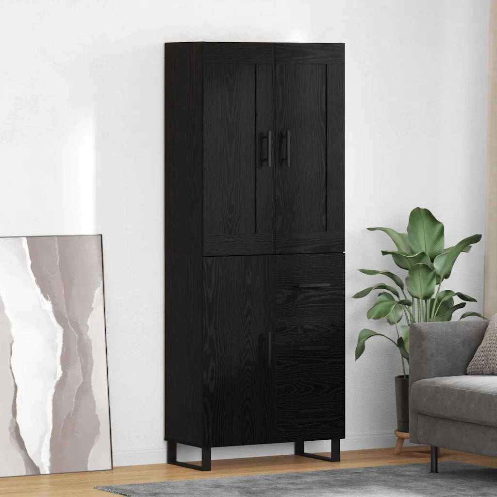 Credenza Rovere Nero 69,5 x 34 x 180 cm Legno multistrato 3416280