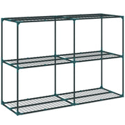 Portapiante a 3 Livelli Aperti 143x48x100 cm in Acciaio e Plastica Verde Scuro