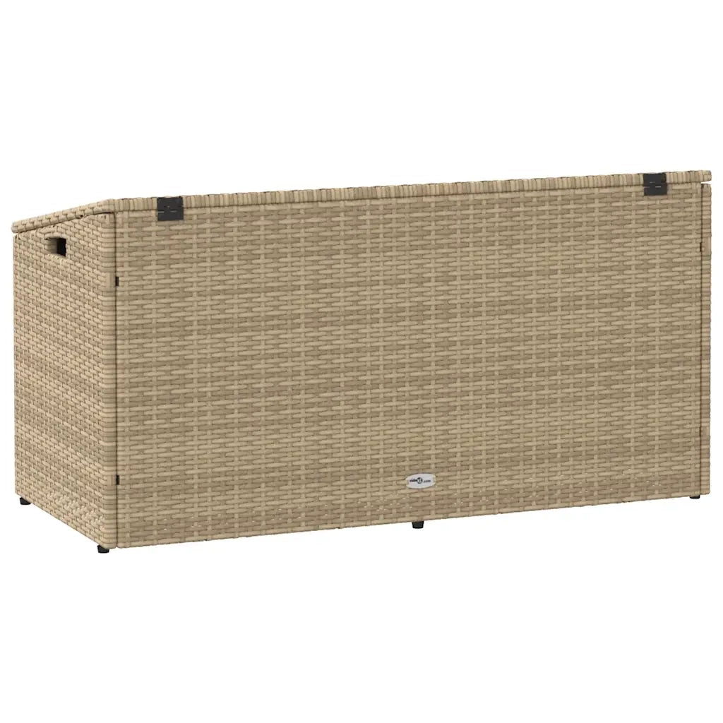 Baule da giardino beige 110x50x58 cm in polyrattan 4104072