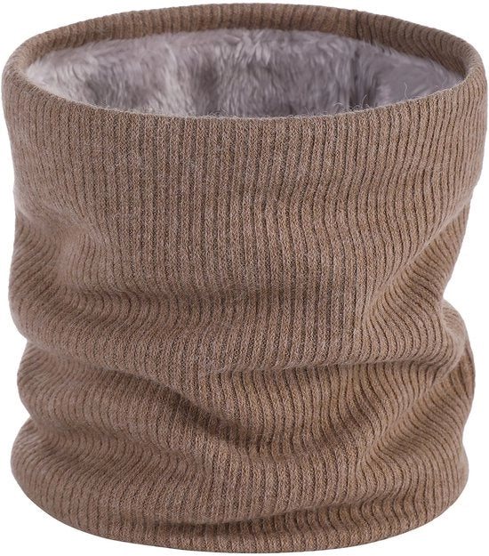 Nascondino per il collo, sciarpa calda per il collo in inverno, cappuccio impermeabile per sci con tessuto elastico soffice e morbido, 21*24cm, colore cachi