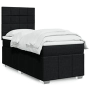 vidaXL Giroletto a Molle con Materasso Nero 90x200 cm in Tessuto
