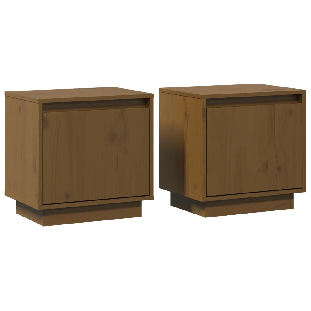 Comodini 2 pz-Set di 2 Tavolino da notte Ambra 40x30x40 cm in Legno Massello di Pino 337843