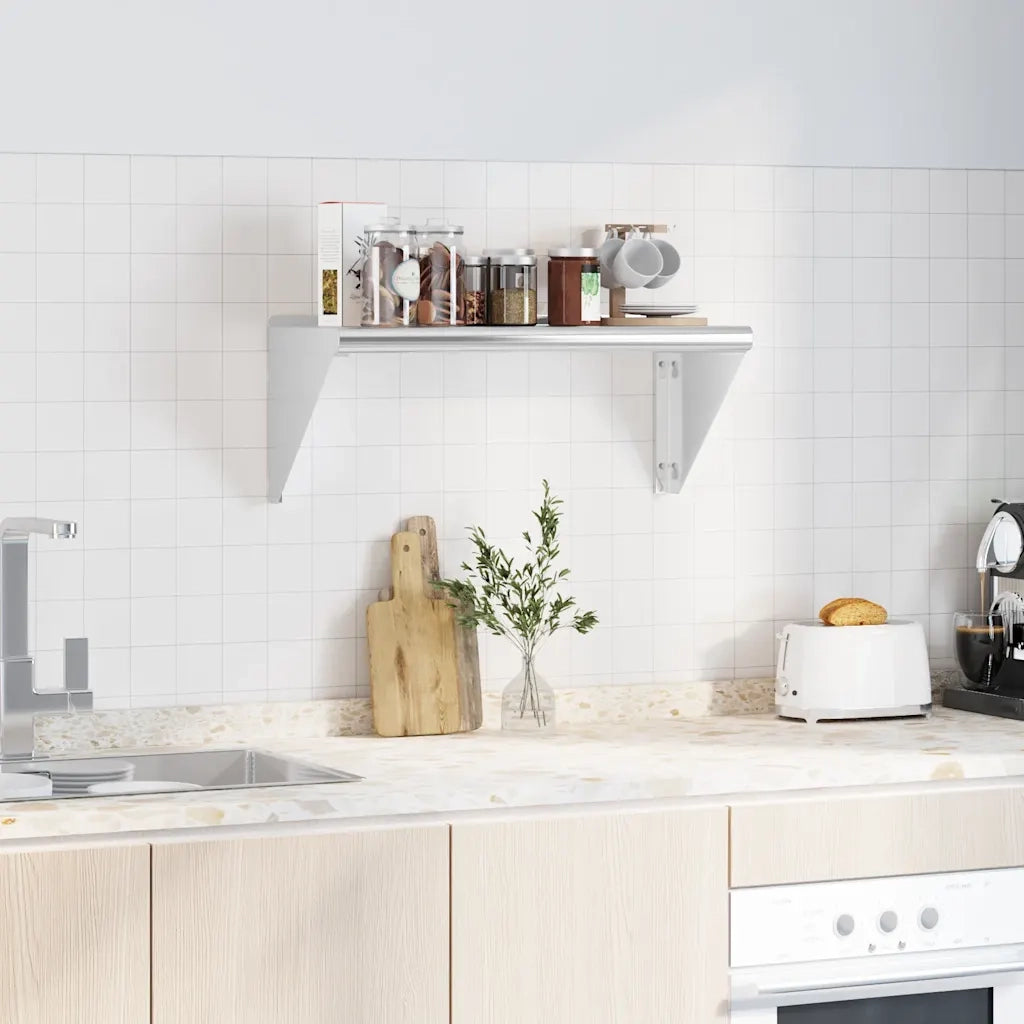 vidaXL Mensola a Muro 75x30x31 cm Argento in Acciaio Inossidabile