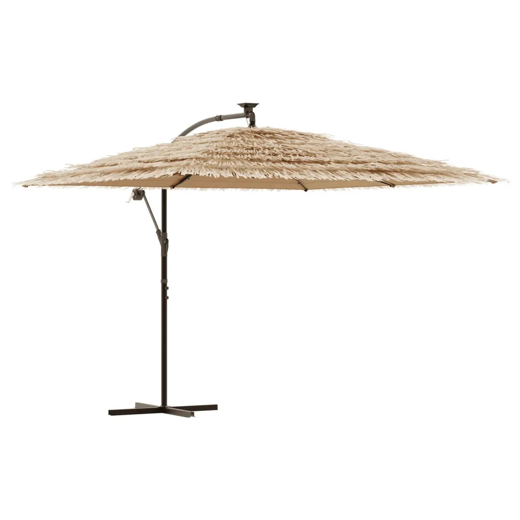 Ombrellone Giardino LED e Palo in Acciaio Marrone 290x290x238cm 4005088