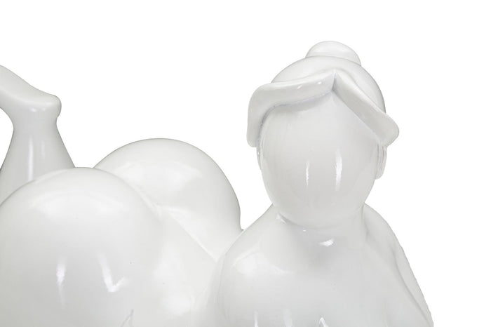 Statua Donnina Yoga Relax 32x16x16 cm in Poliresina Bianco