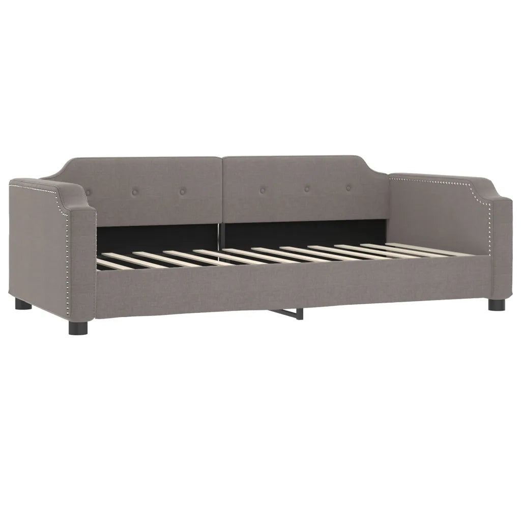 Divano Letto Estraibile con Cassetti Tortora 80x200 cm Tessuto