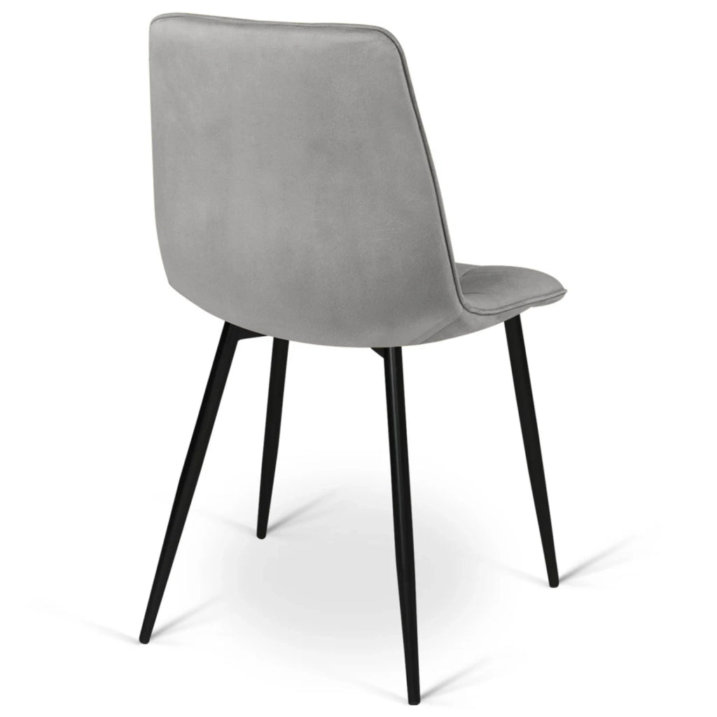 IDMarket - Set di 6 sedie MILA in velluto pastello misto rosa x2, grigio chiaro x2 e beige x2