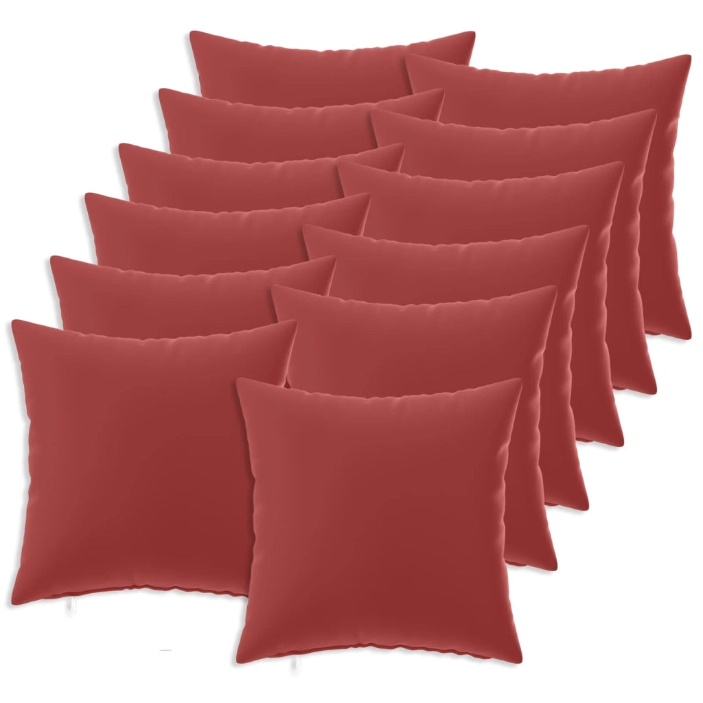Federa 12 pcs HEERLEN Rosso Vino 40 x 40 cm Poliestere 908598