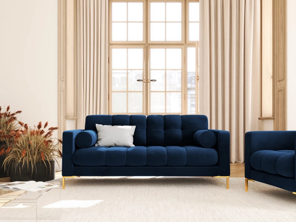 Cosmopolitan Design - Divano "Bali" 2 posti in velluto blu reale 