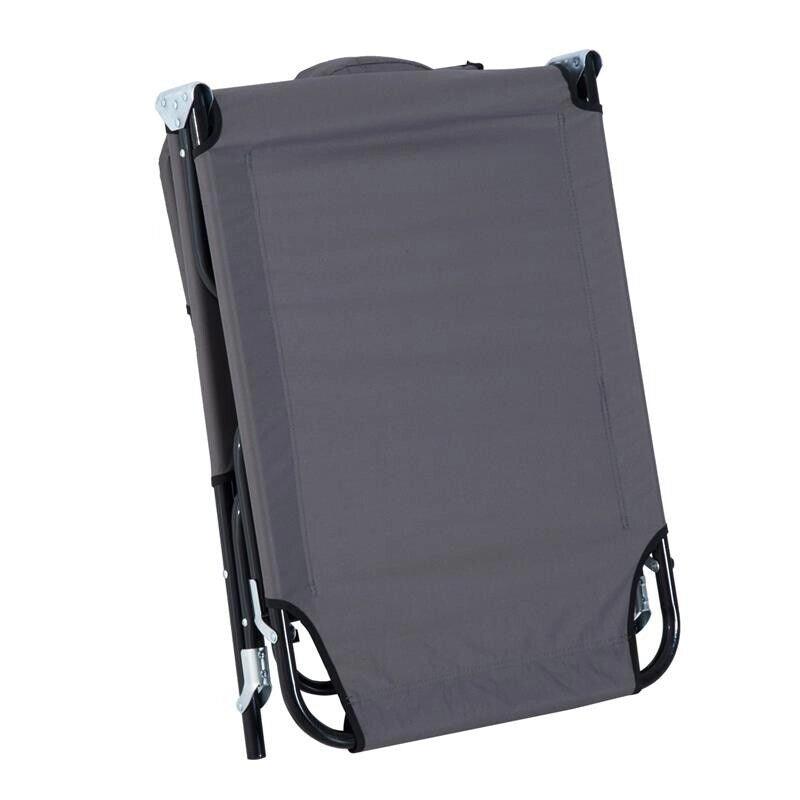 LETTINO PRENDISOLE RELAX PIEGHEVOLE CON CUSCINO 190X56X28 CM GRIGIO