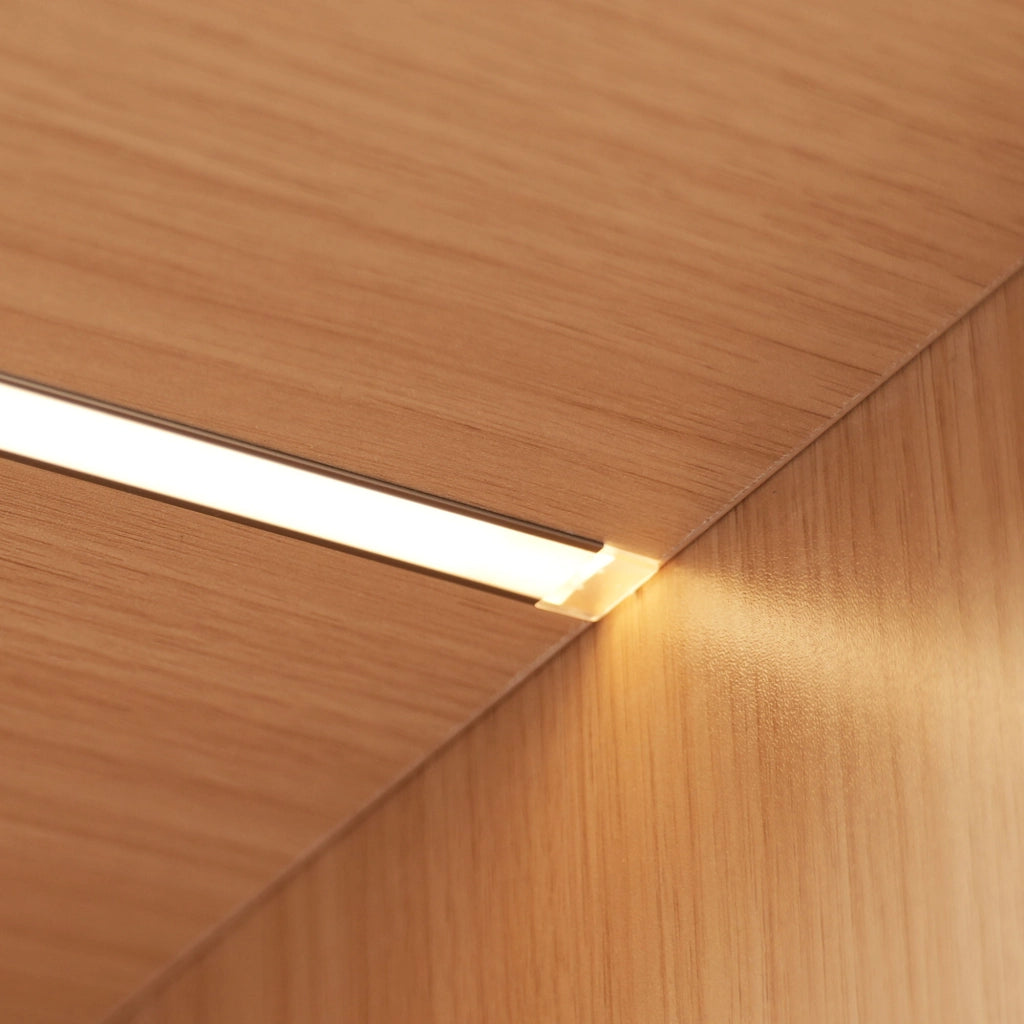 Vetrina Ad Angolo con 1 Anta e LED; Telaio in Alluminio; Stile Moderno; in MDF e Vetro Temperato; Rovere; 62??35??160 cm