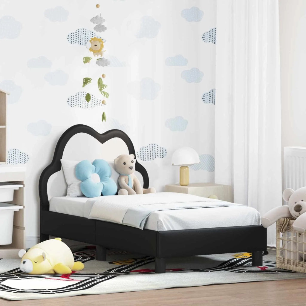 Struttura letto per bambini con testata-Giroletto per bambini Nero 70 x 140 cm PU