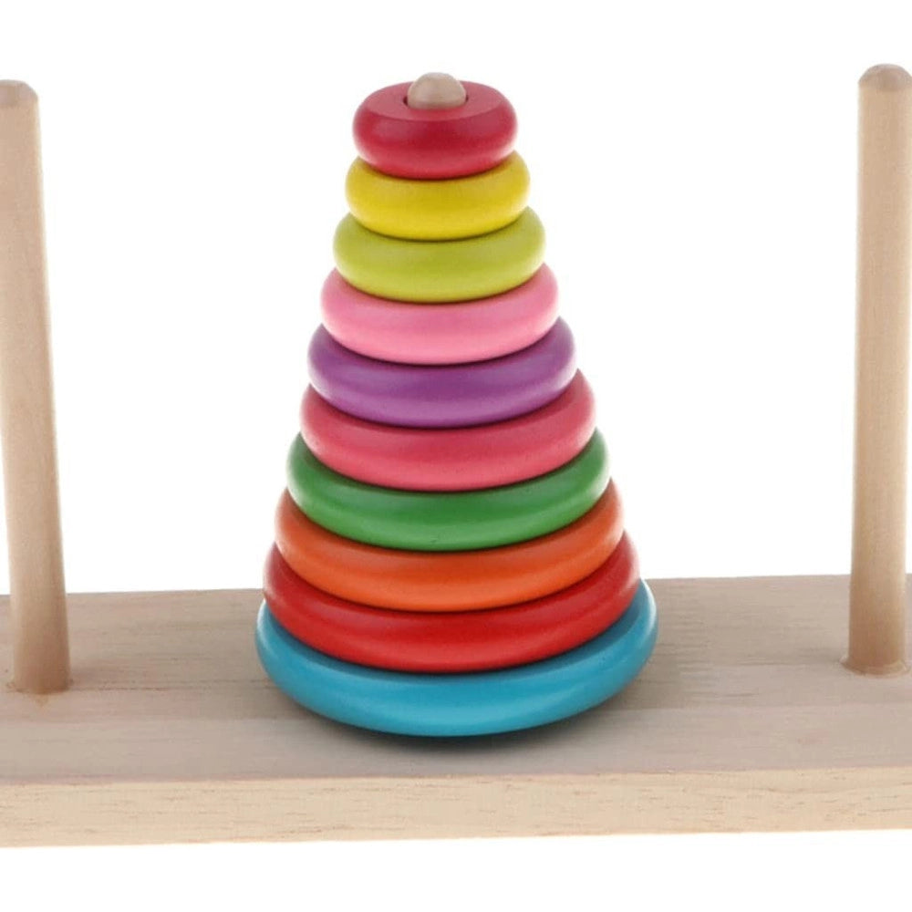Trade Shop - Torre Di Hanoi Giocattolo Per Bambini Impilatore Blocchi Legno Gioco Educativo -