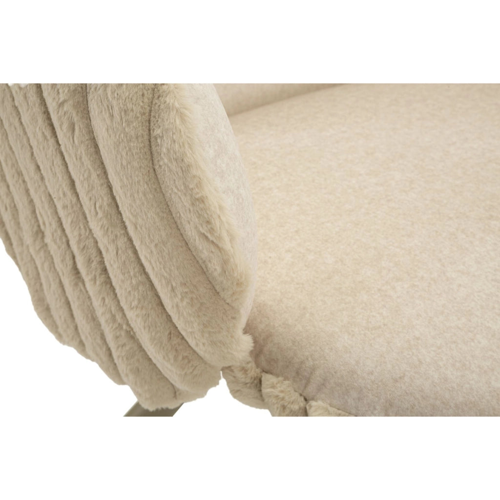 Set di 2 Sedie VKH887, Beige, Poliestere, 64x68x83 cm
