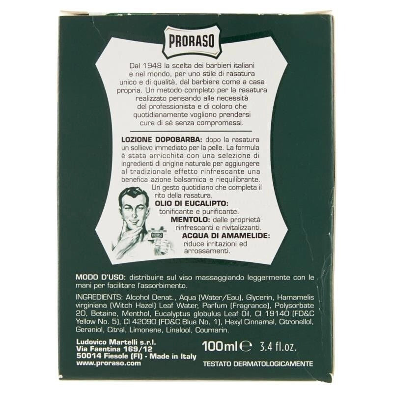 DOPOBARBA PRORASO SET 3 PZ X 100ML RINFRESCANTE CON OLIO DI EUCALIPTO E MENTOLO