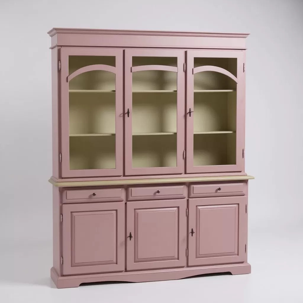 Cristalliera 3 ante legno pennellato lavanda 156x42x205 - Mobili 2G