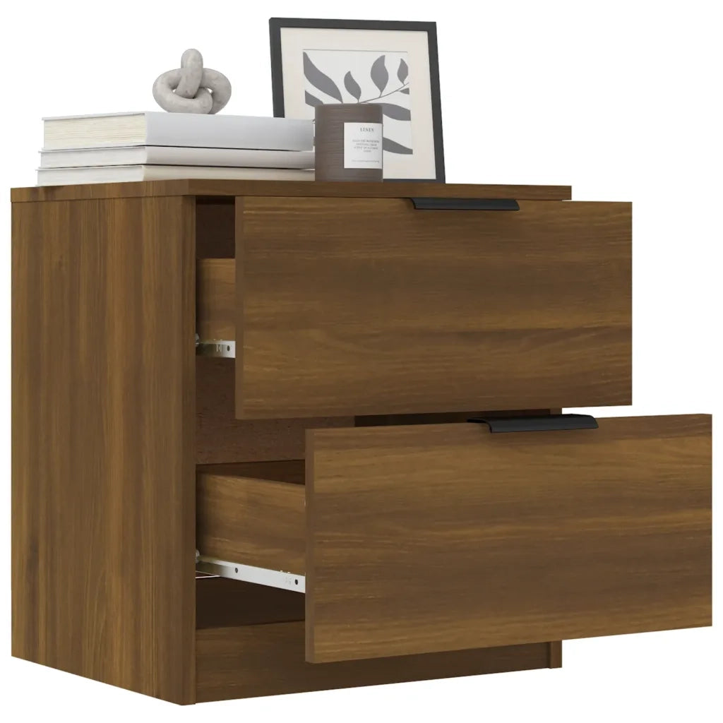 Comodini 2 pz Rovere Marrone in Legno Multistrato cod mxl 30647