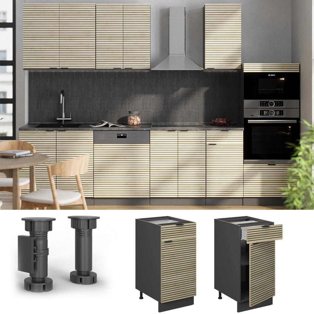 Vicco Mobiletto base per cucina Pannello in quercia 40 cm senza piano di lavoro