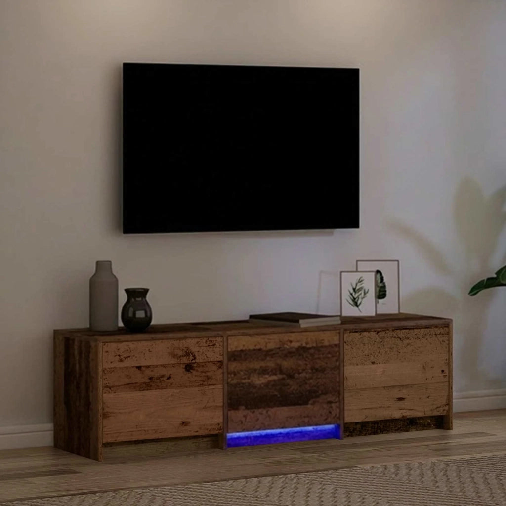 Mobile TV con LED con cassetto Legno vecchio 140 x 34 x 40 cm 3418705
