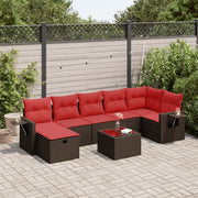 Set Divani da Giardino 8 pz con Cuscini Marrone in Polyrattan 3325520