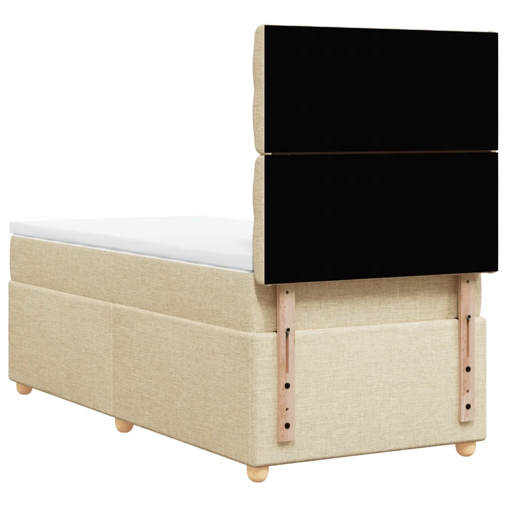 Giroletto a Molle con Materasso Crema 90x190 cm in Tessuto 3293447