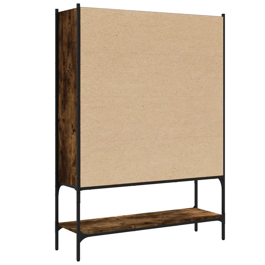 Libreria-Scaffale per Libri-Mobile di Stoccaggio Rovere Fumo 102x30x141,5 cm in Legno Multistrato