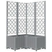 Fioriera | Cassetta per fiori | Vaso da Giardino con Graticcio Grigio Chiaro 80x80x136cm PP