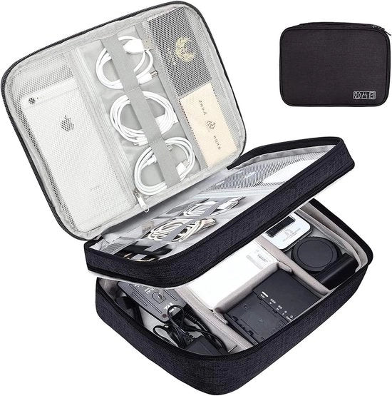 Organizzatore universale per cavi con contenitore impermeabile per dispositivi elettronici - Accessori per cavi portatili multifunzionali con stick USB e memoria di massa