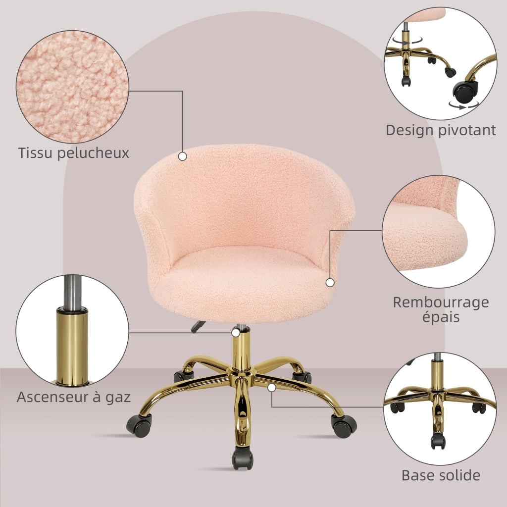 Sedia da ufficio ergonomica regolabile in altezza ¨C zephmum ¨C rosa
