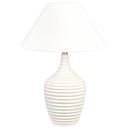 Lampada da tavolo Base in ceramica beige Paralume in tessuto Illuminazione d'ambiente Lampada da tavolo da comodino