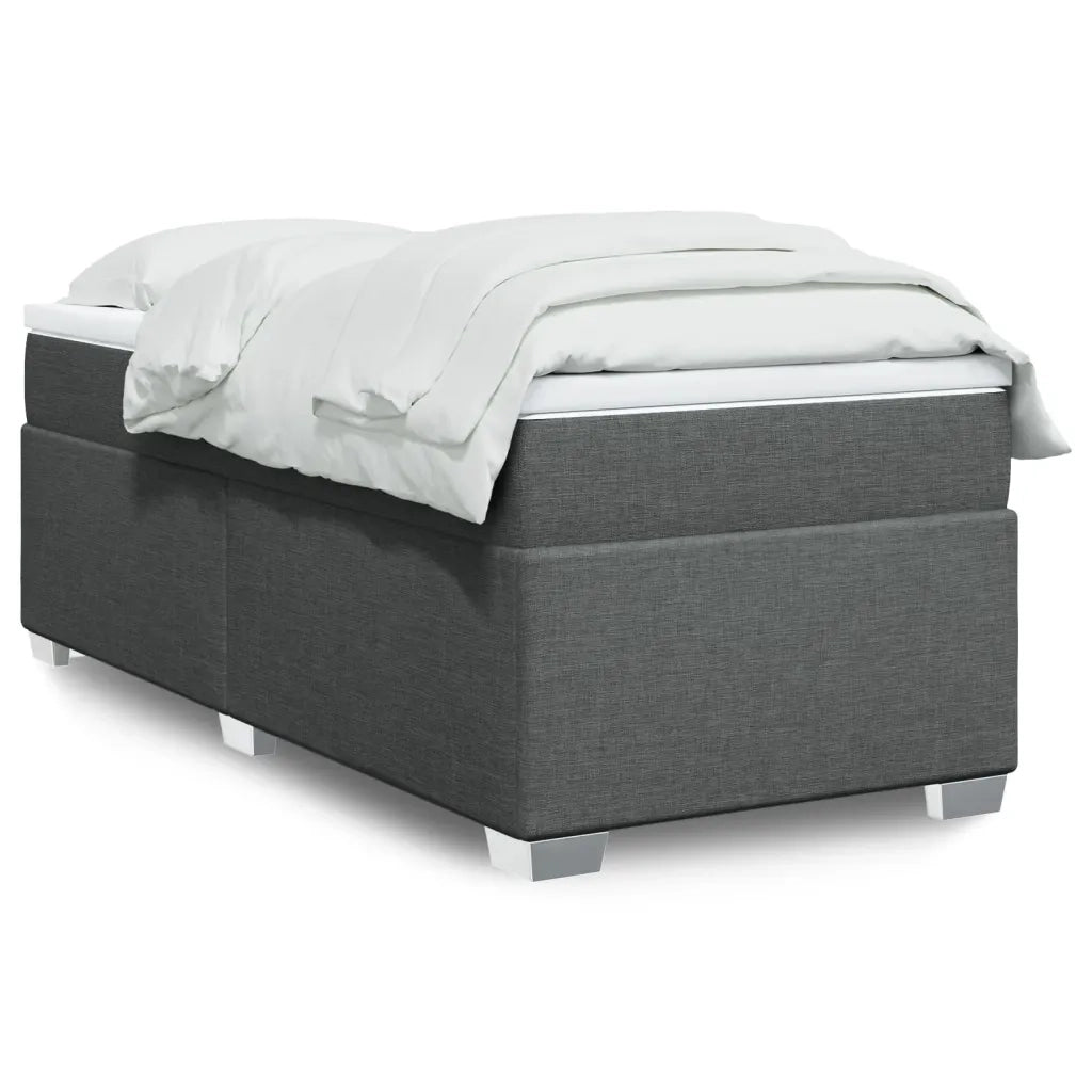 Giroletto a Molle con Materasso-Struttura Letto Grigio Scuro 80x200 cm Tessuto 549143
