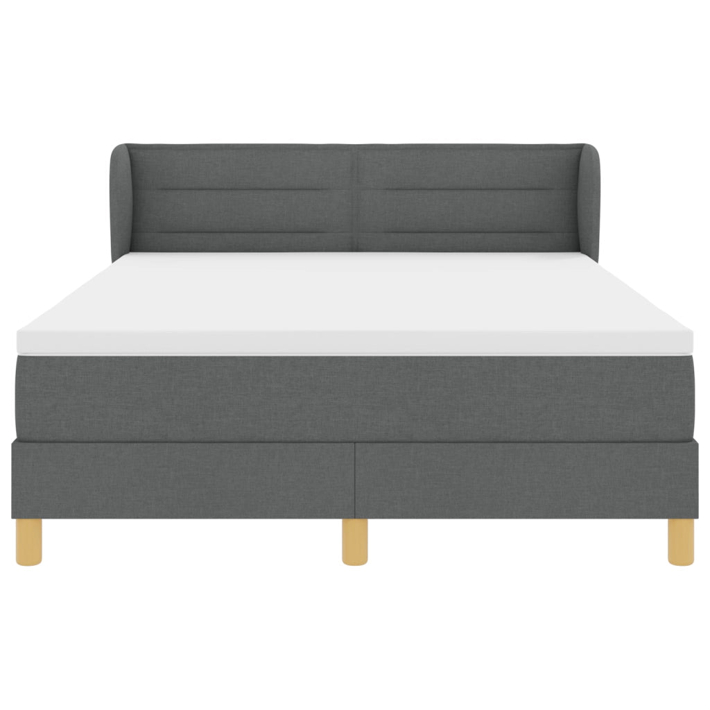 Letto Box Spring con Materasso vitaXL Grigio Scuro 140x190 cm Tessuto