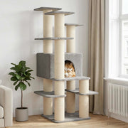 Albero per gatti con pali per graffiare in sisal Grigio Chiaro 42033049