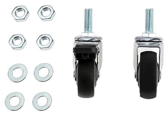 Pneumatici da mobilia 2 pollici con freni pesanti a 2 remi + viti - filo M6x15mm 40kg - 4 pneumatici a rotazione per freni da mobilia - senza striature e silenziosi - pneumatici pesanti