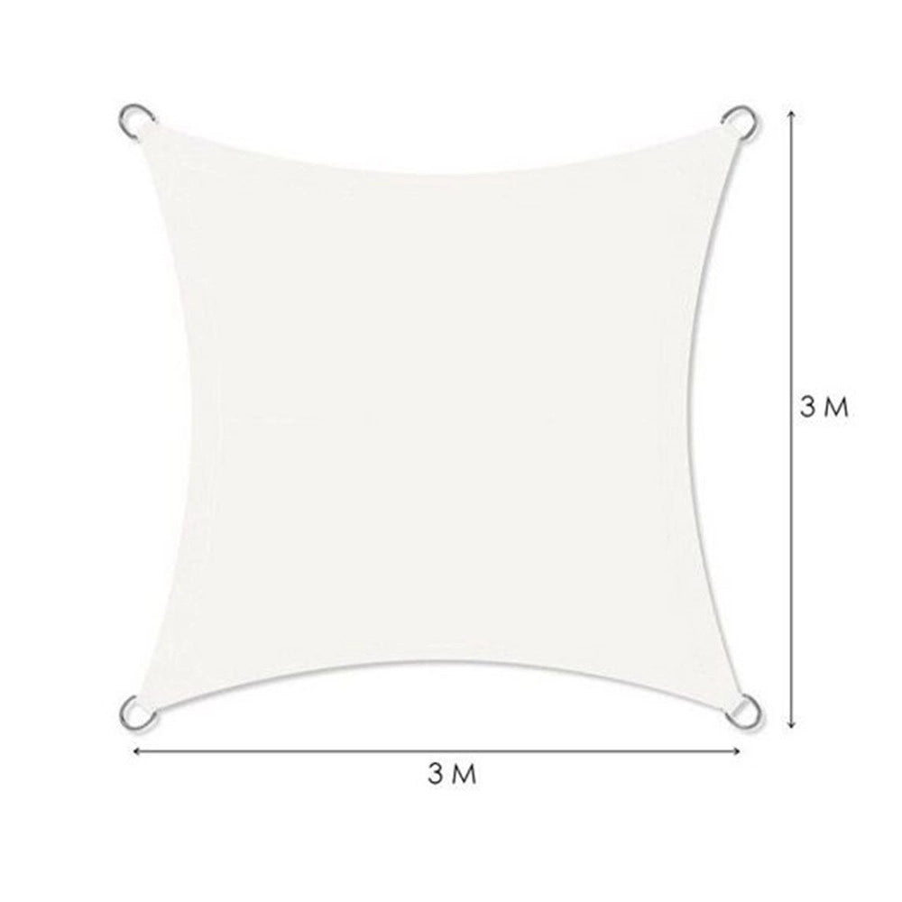 Trade Shop - Vela Tenda Quadrata Parasole Protezione Sole Ombreggiatura Giardino 3x3mt Bianca 017035 -