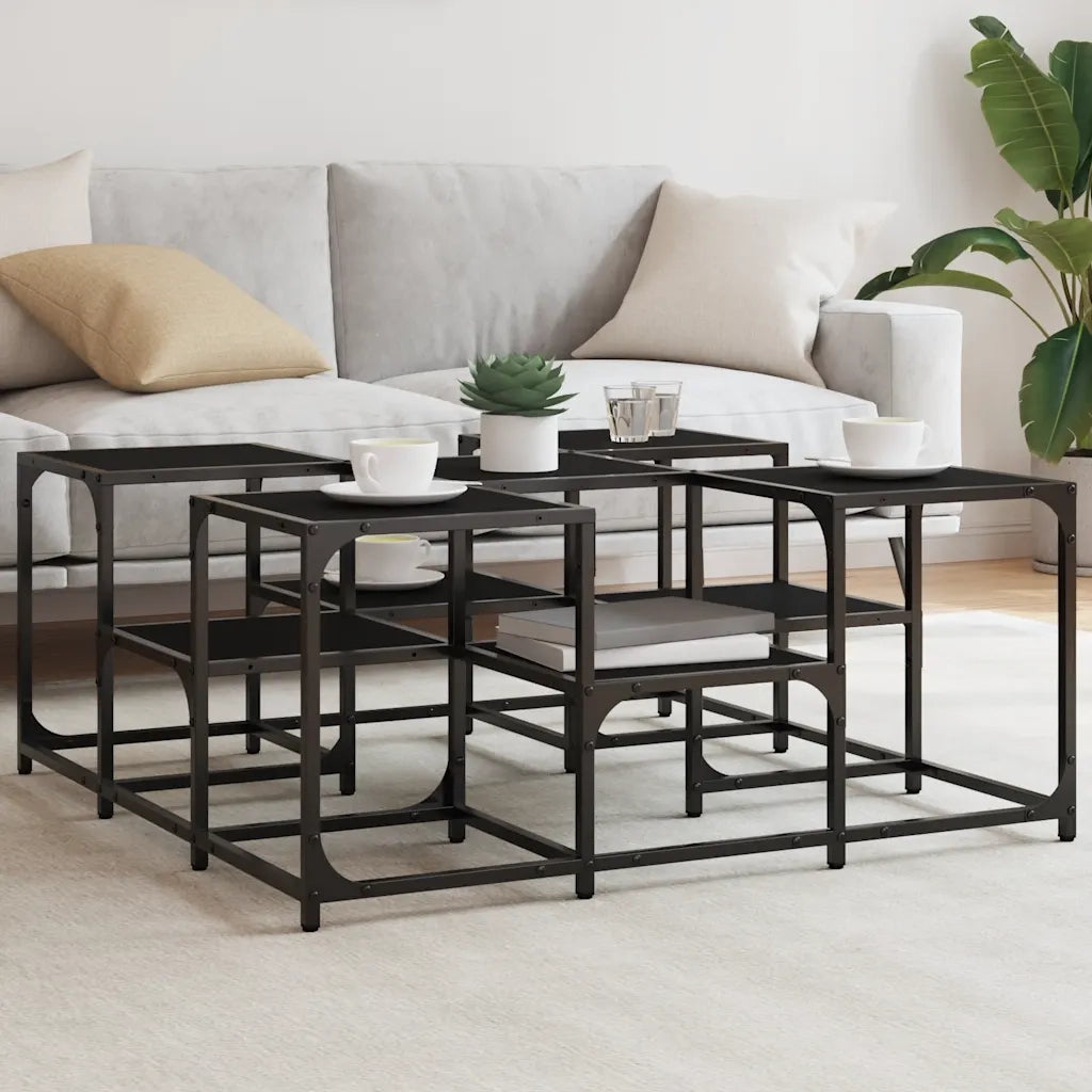 Tavolino da Salotto-Tavolino da soggiorno-Tavolo Nero 91x91x40 cm in Legno Multistrato