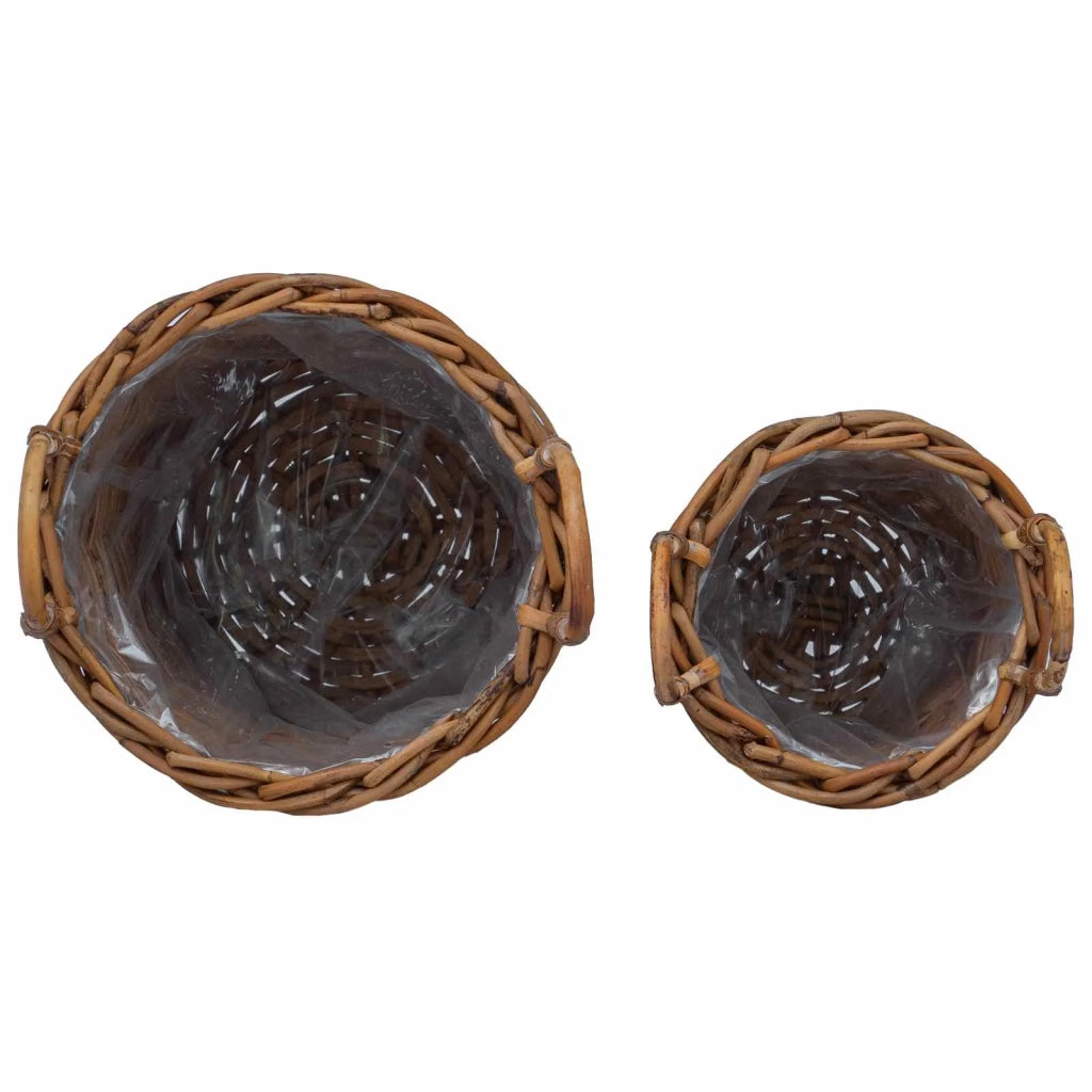 Cesto per Piante con archiviazione 2 pcs Marrone Rattan Kubu 42020958