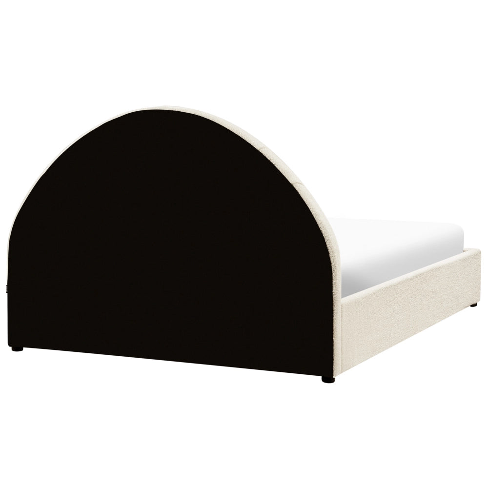 Letto contenitore Bianco Sporco Boucle Poliestere Tessuto UE Doppio Dimensioni 140 x 200 cm Design moderno minimalista