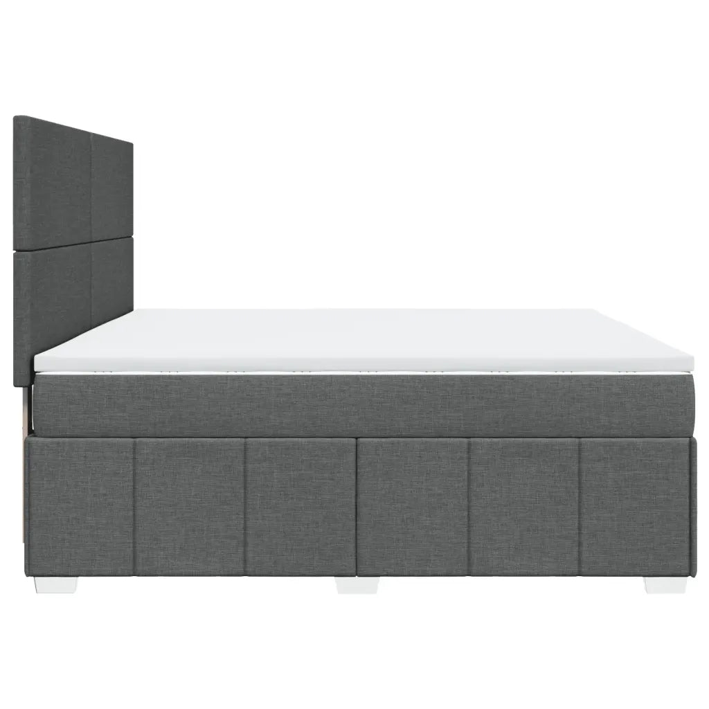 Giroletto a Molle con Materasso Grigio Scuro 180x200 cm Tessuto 3291741
