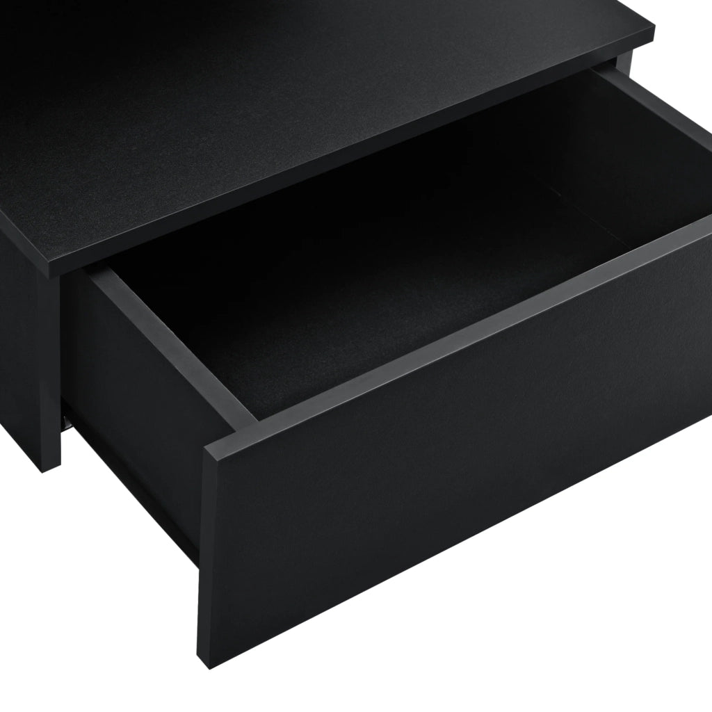 Comodino da parete con cassetto 40 cm nero 03_0000829