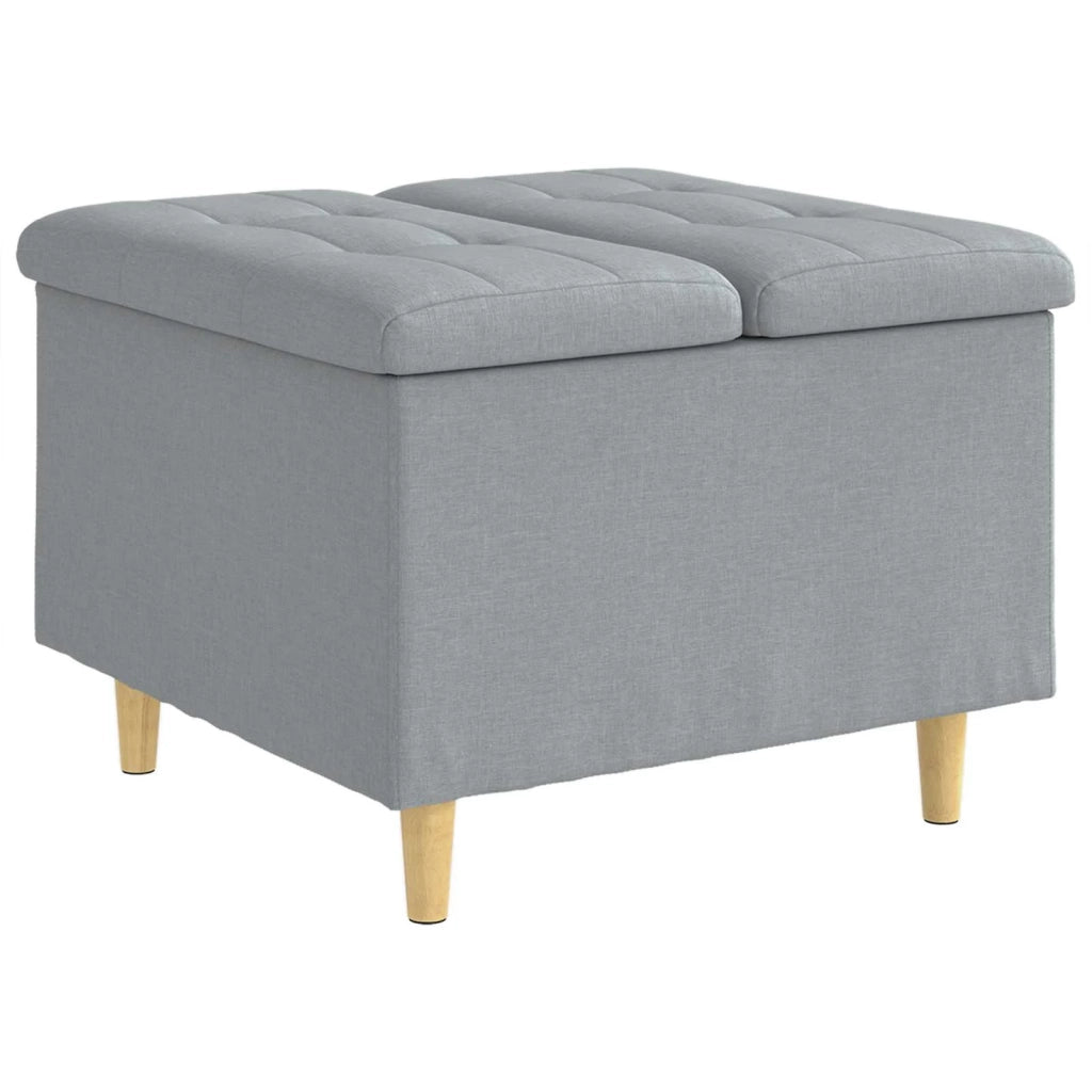 Pouf contenitore Grigio chiaro 60 x 60 x 45 cm Tessuto