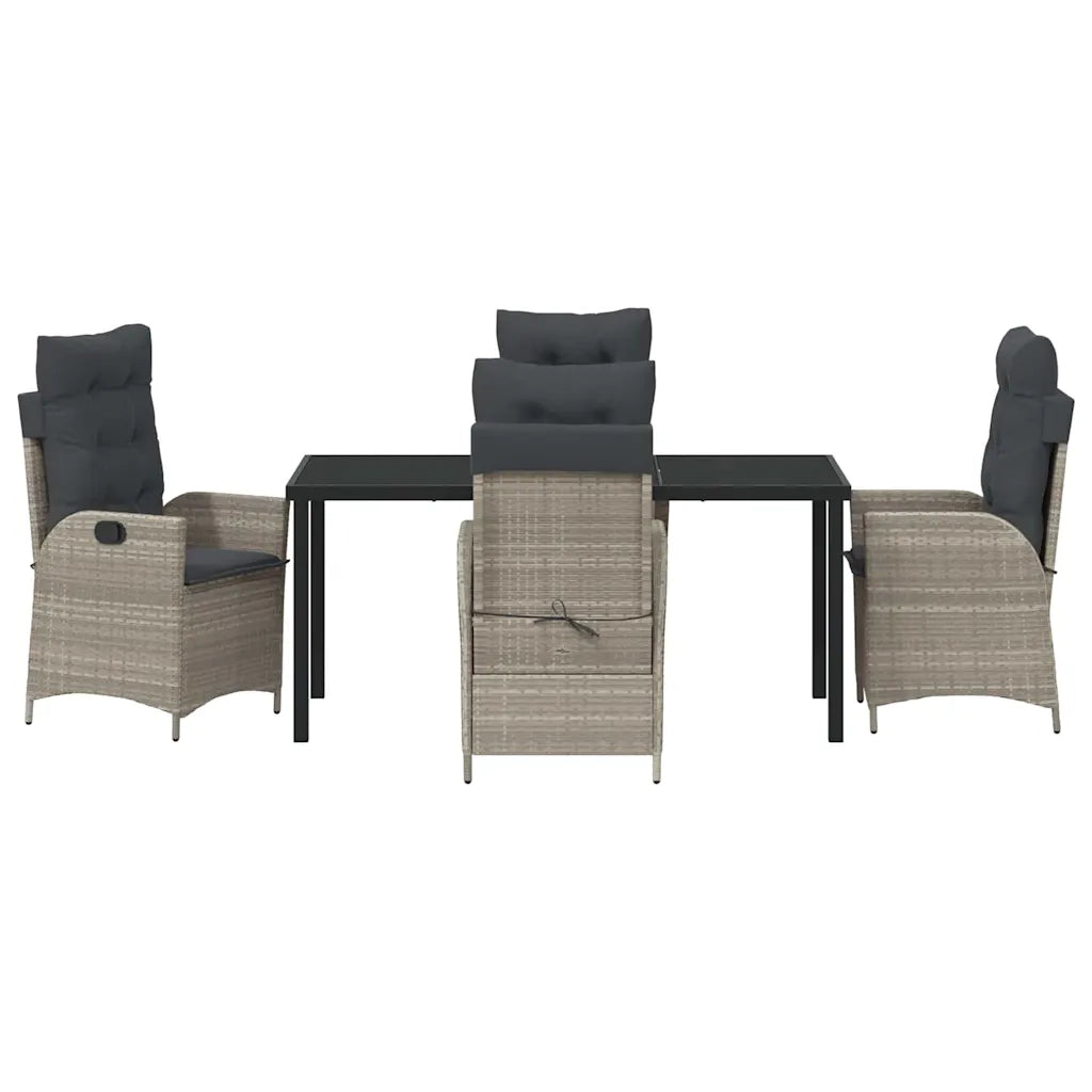 Set da Pranzo per Giardino 5 pcs Grigio chiaro polyrattan 3380522