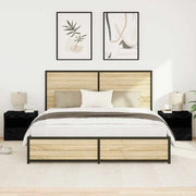 Armadio da Notte con cassetto 2 pcs Rovere Nero 50 x 40 x 45 cm 862185